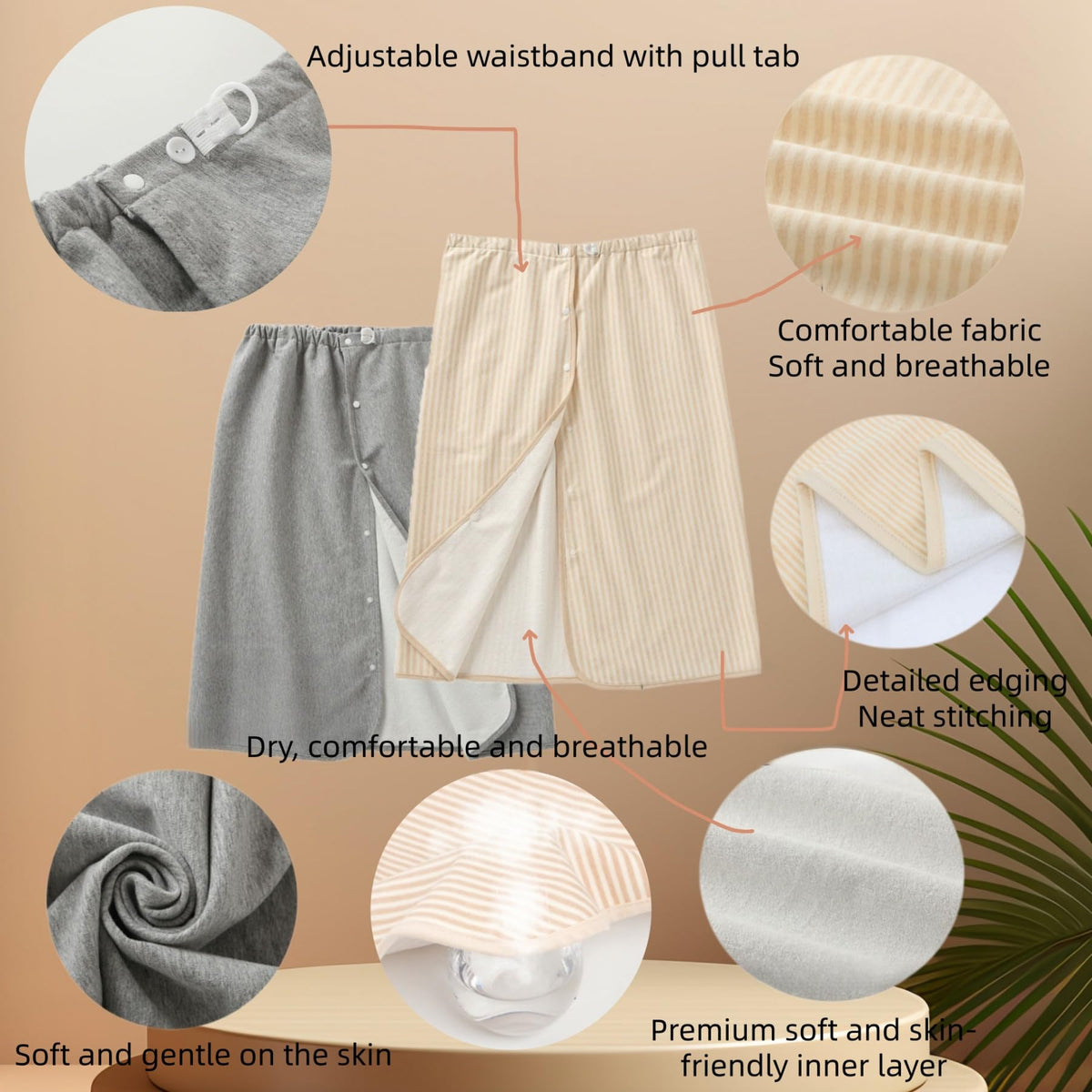 Full Open Waterproof Adjustable Reusable Adult Diaper Skirt X928590