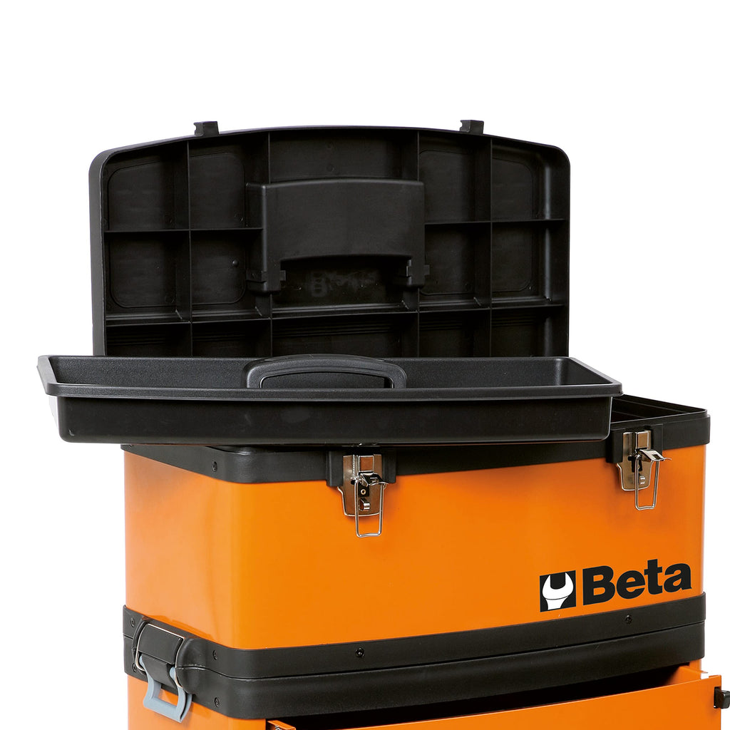 Orange Two-Module Rolling Metal Tool Chest P27322