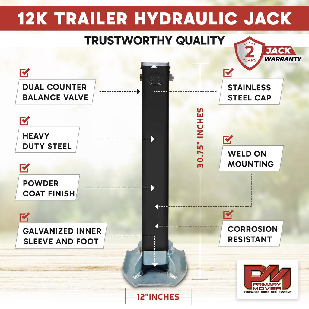 Hydraulic Trailer Jack 12,000 lb Double Acting Z1925