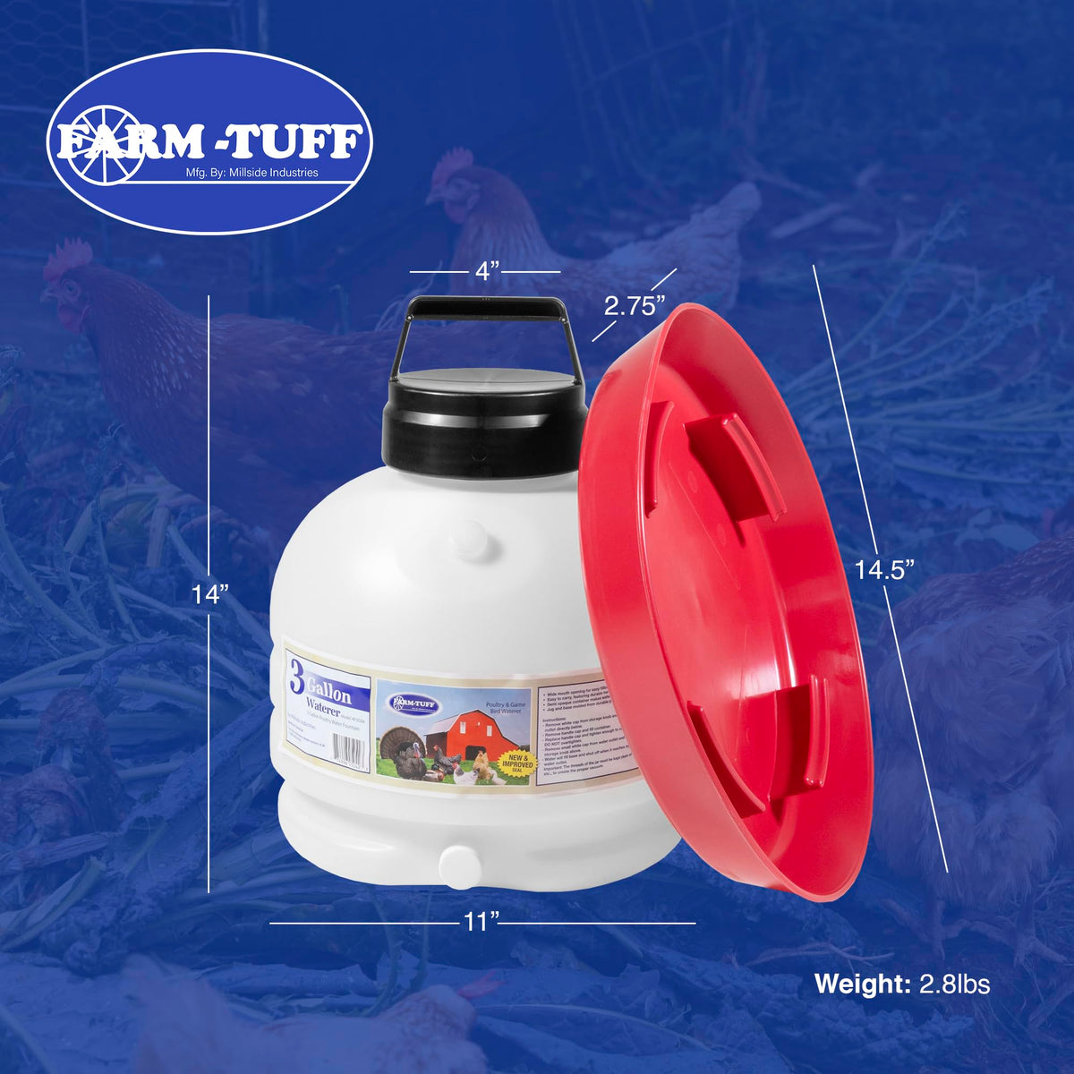 3 Gallon BPA-Free Plastic Hanging Chicken Waterer L145417