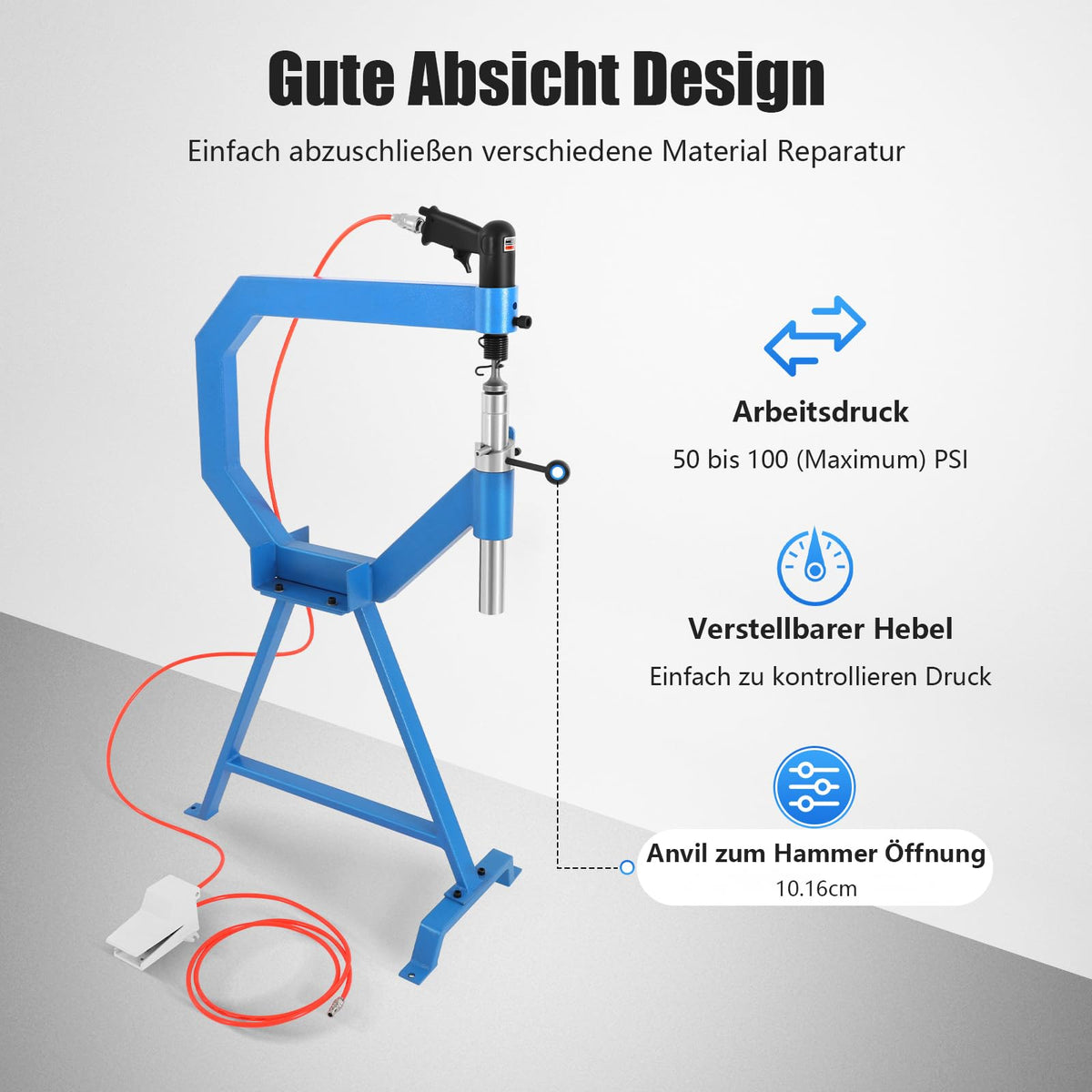 Pneumatic Planishing Hammer with Stand & Pedal U905360