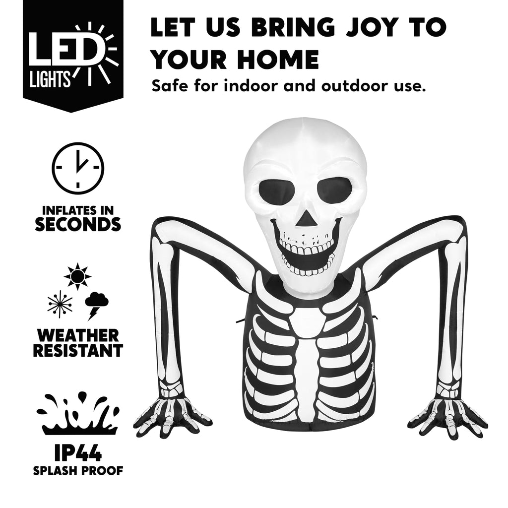 5.5 FT Long Inflatable Skeleton Outdoor Decoration with LEDs N600