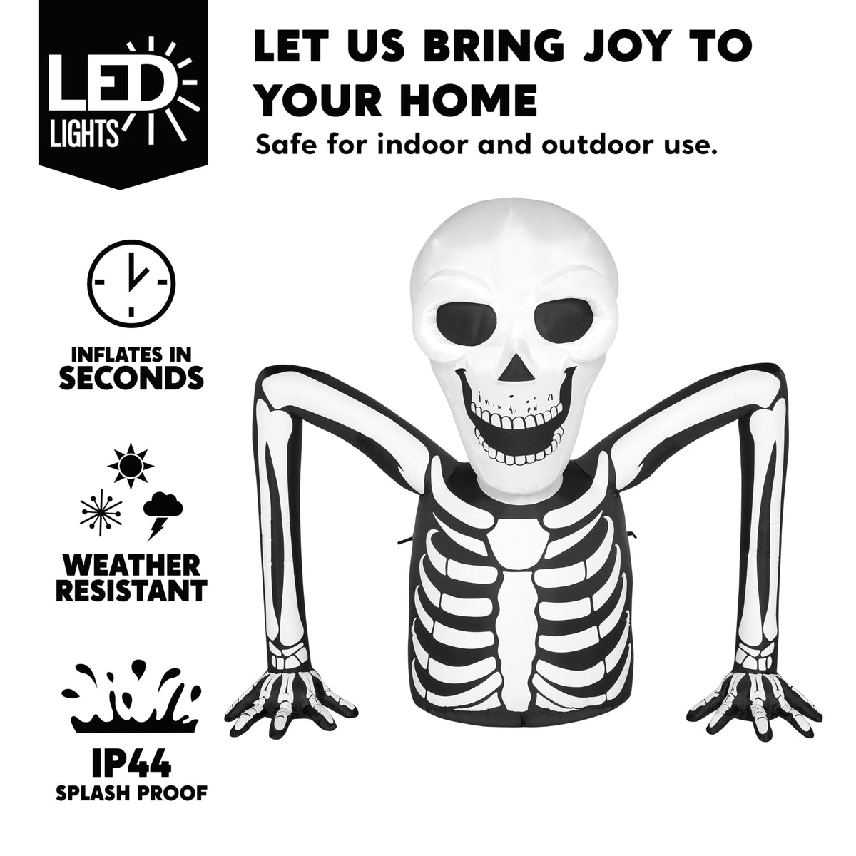 5.5 FT Long Inflatable Skeleton Outdoor Decoration with LEDs N600