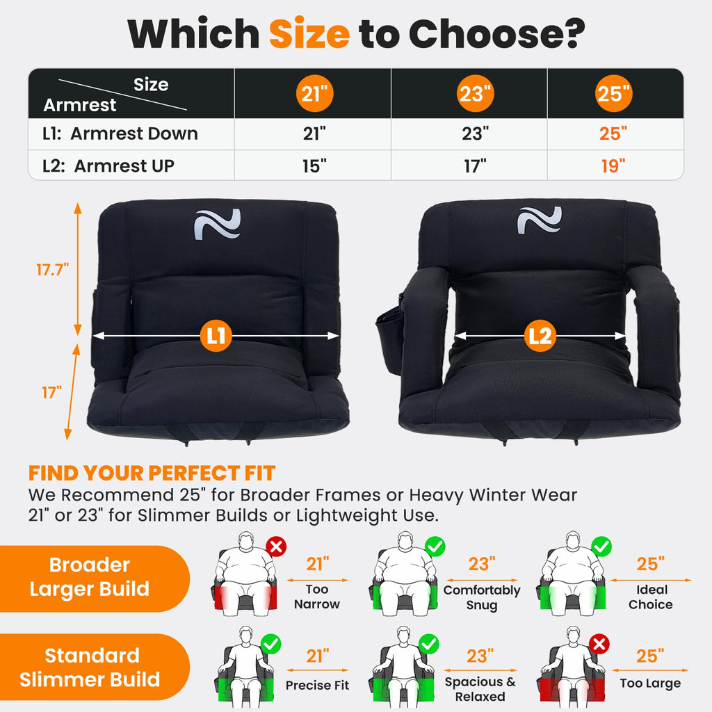 Extra Wide Padded Stadium Seats with Back Support X6983