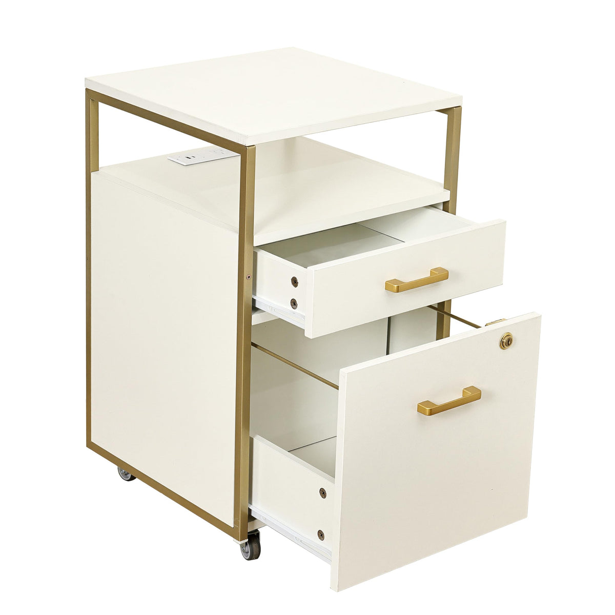 2 Drawer Rolling File Cabinet with Lock X58241