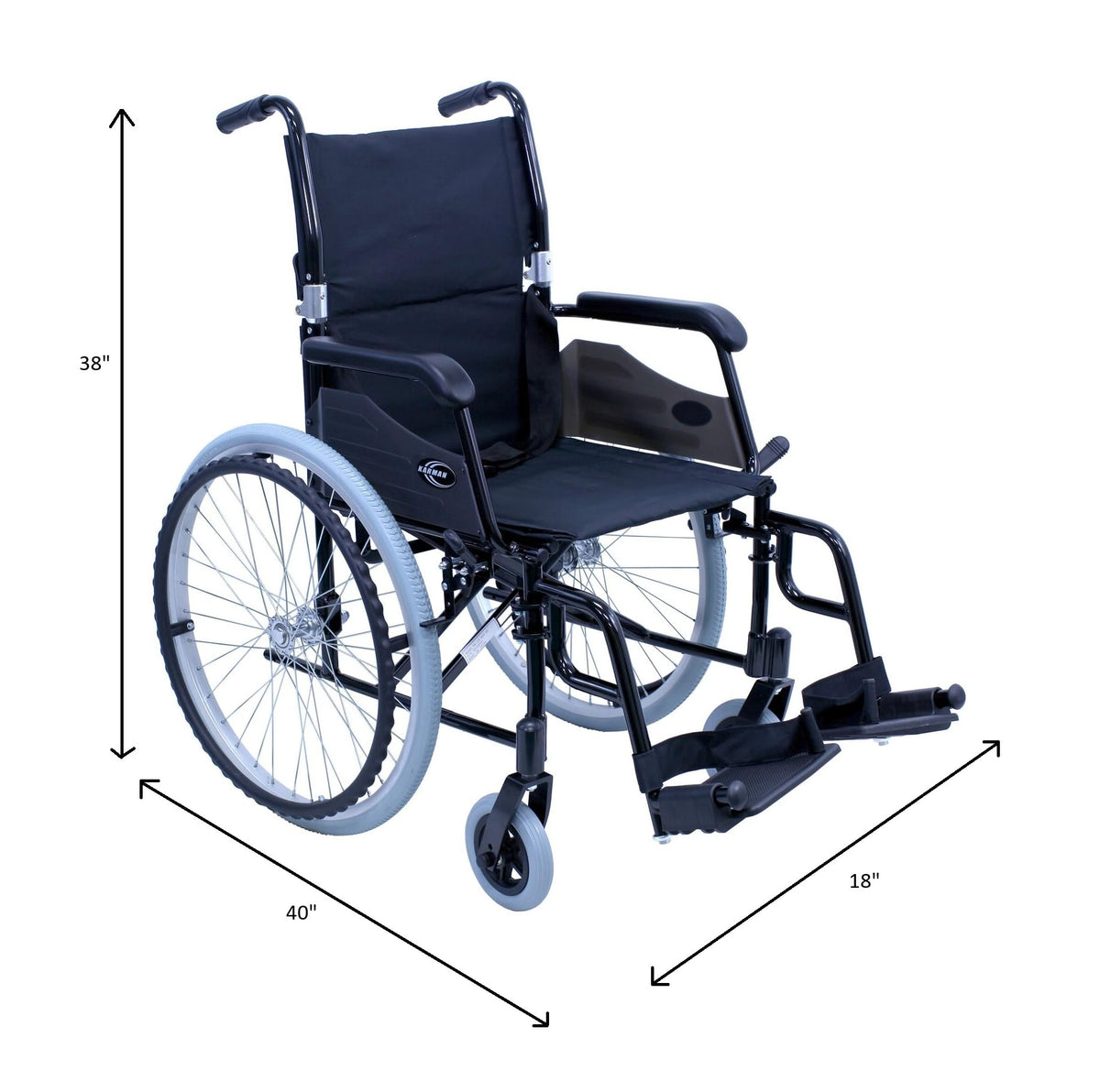 Black Ultra Lightweight Wheelchair F891
