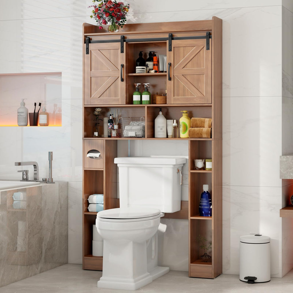 Over The Toilet Cabinet with Sliding Doors J869