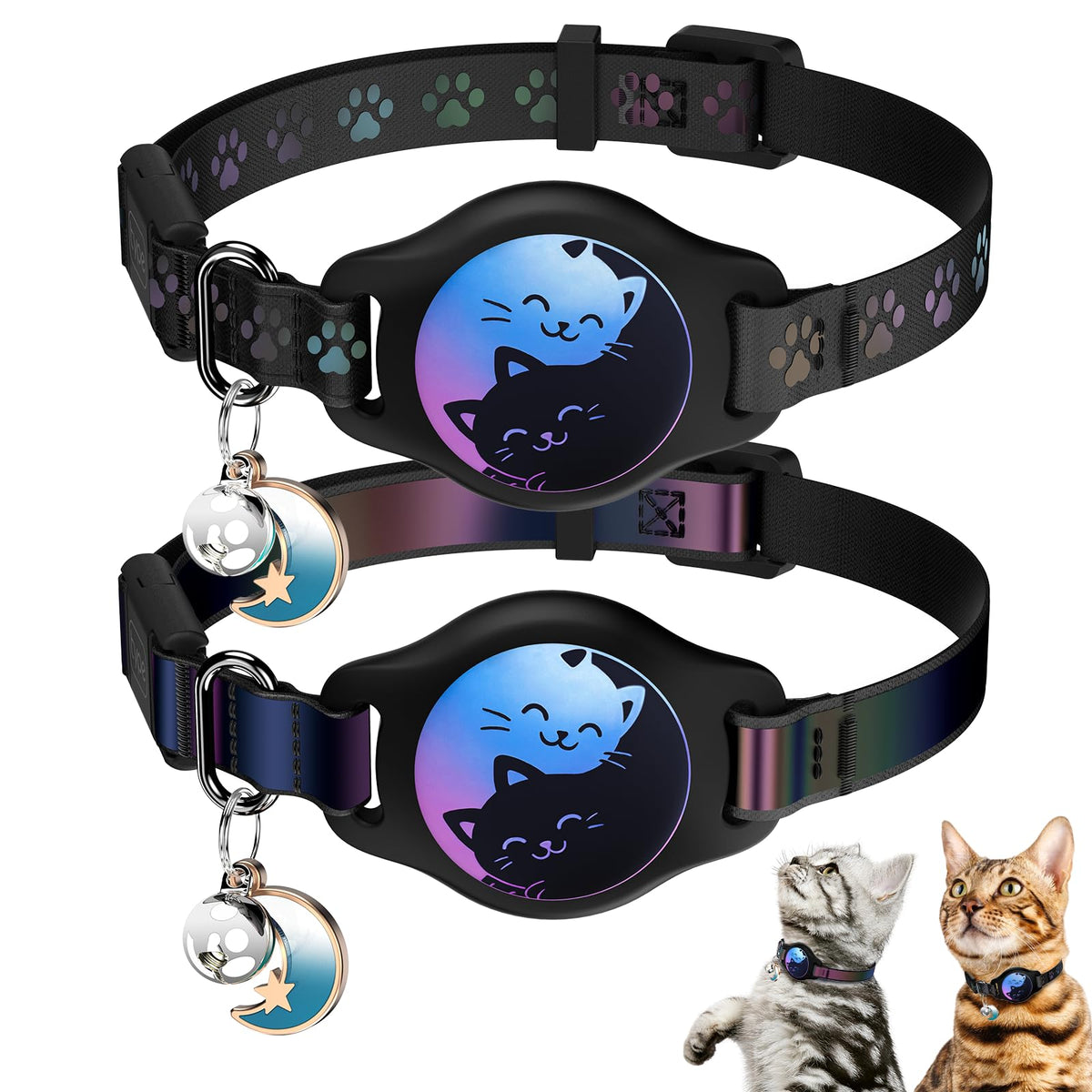 Cat Collar with AirTag Holder 2 Pack T705