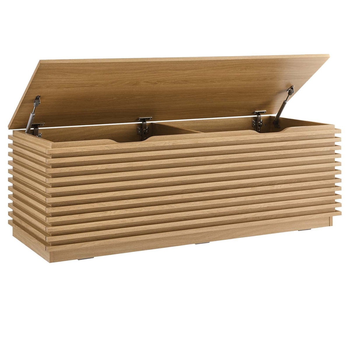 Oak Wood Grain Storage Bench B971
