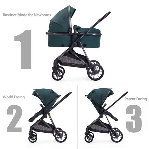 2 in 1 Convertible Reversible Seat Foldable Aluminum Alloy Stroller Z90832