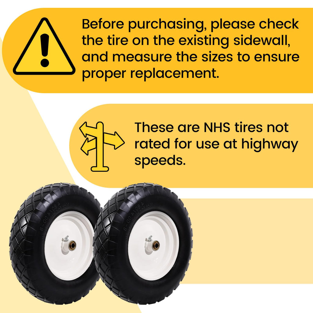 4.80/4.00-8" Flat Free Wheelbarrow Tire and Wheel O174964