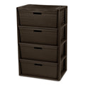 Dark Brown 4 Drawer Plastic Drawer Tower C323518