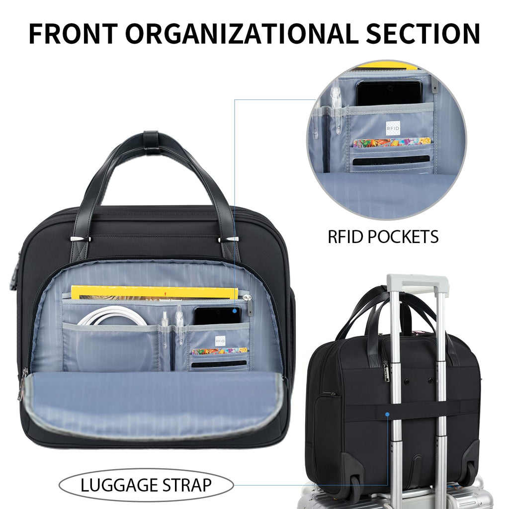 Rolling Laptop Bag 15.6 Inch Black H23244