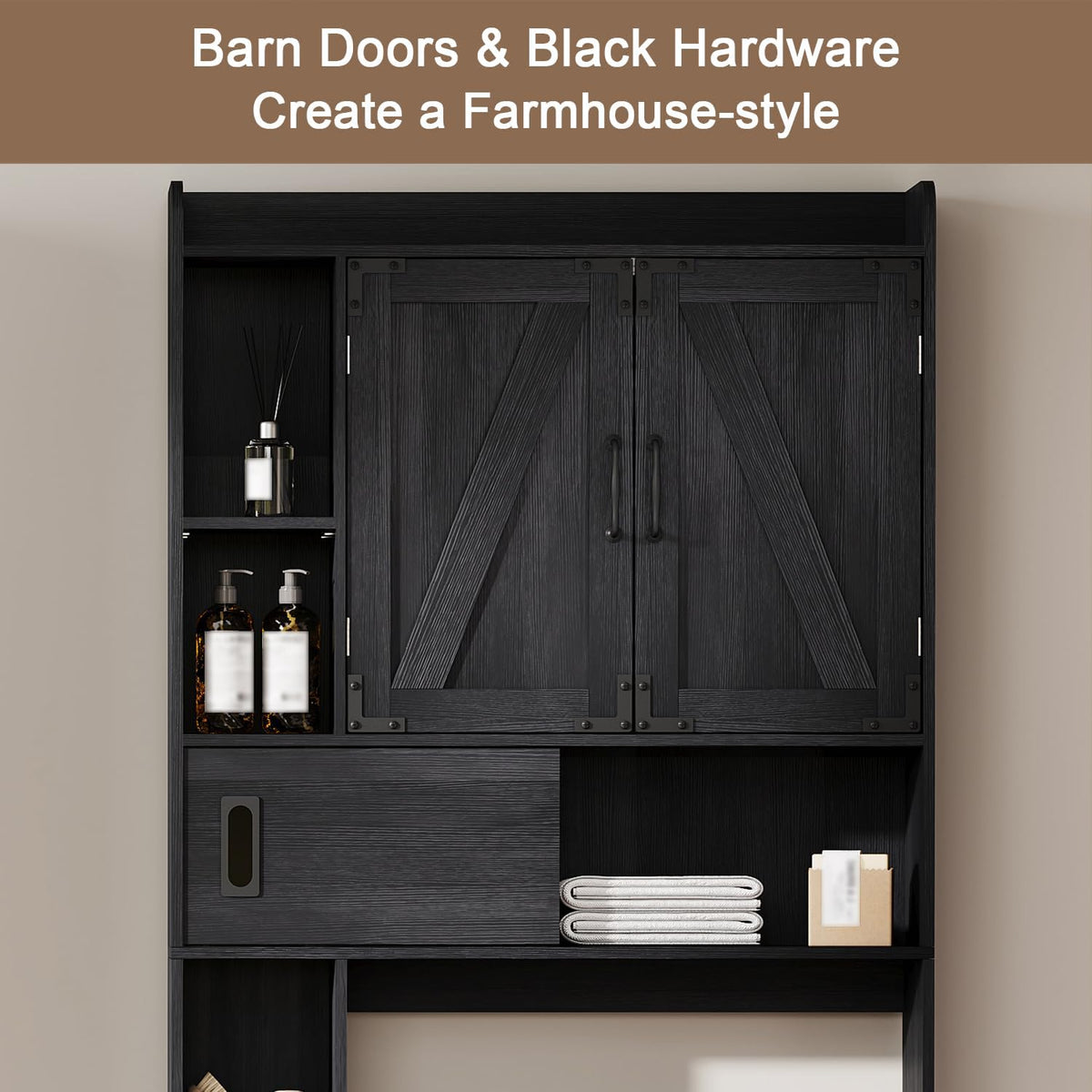 Over The Toilet Storage Cabinet with Sliding Door I2532