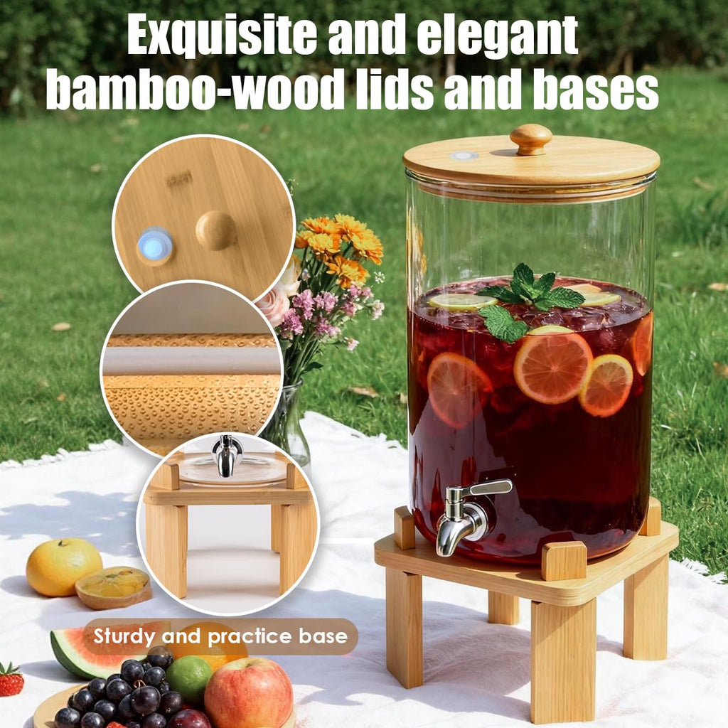 2.3 Gallon Glass Beverage Dispenser with Spigot V7890