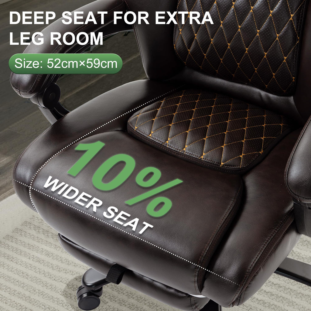 Brown Reclining Executive Office Chair with Footrest R60271