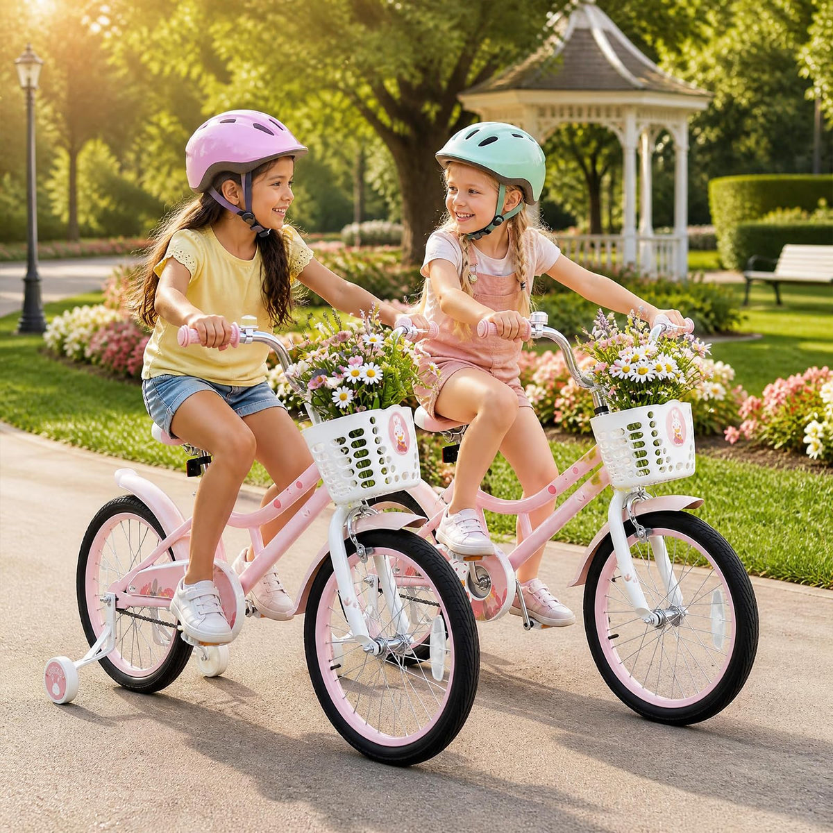 18 Inch Girls Bike with Basket B96292