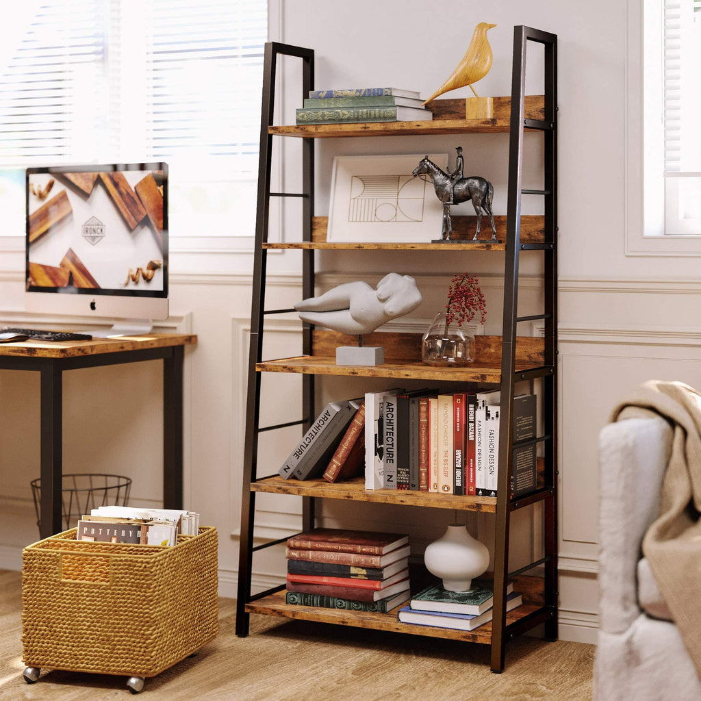 5 Tier Metal Frame Ladder Bookcase D33216
