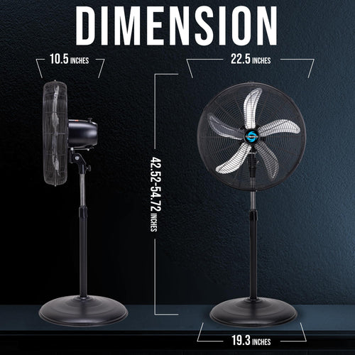 20 Inch High Velocity Oscillating Metal Pedestal Fan F993379