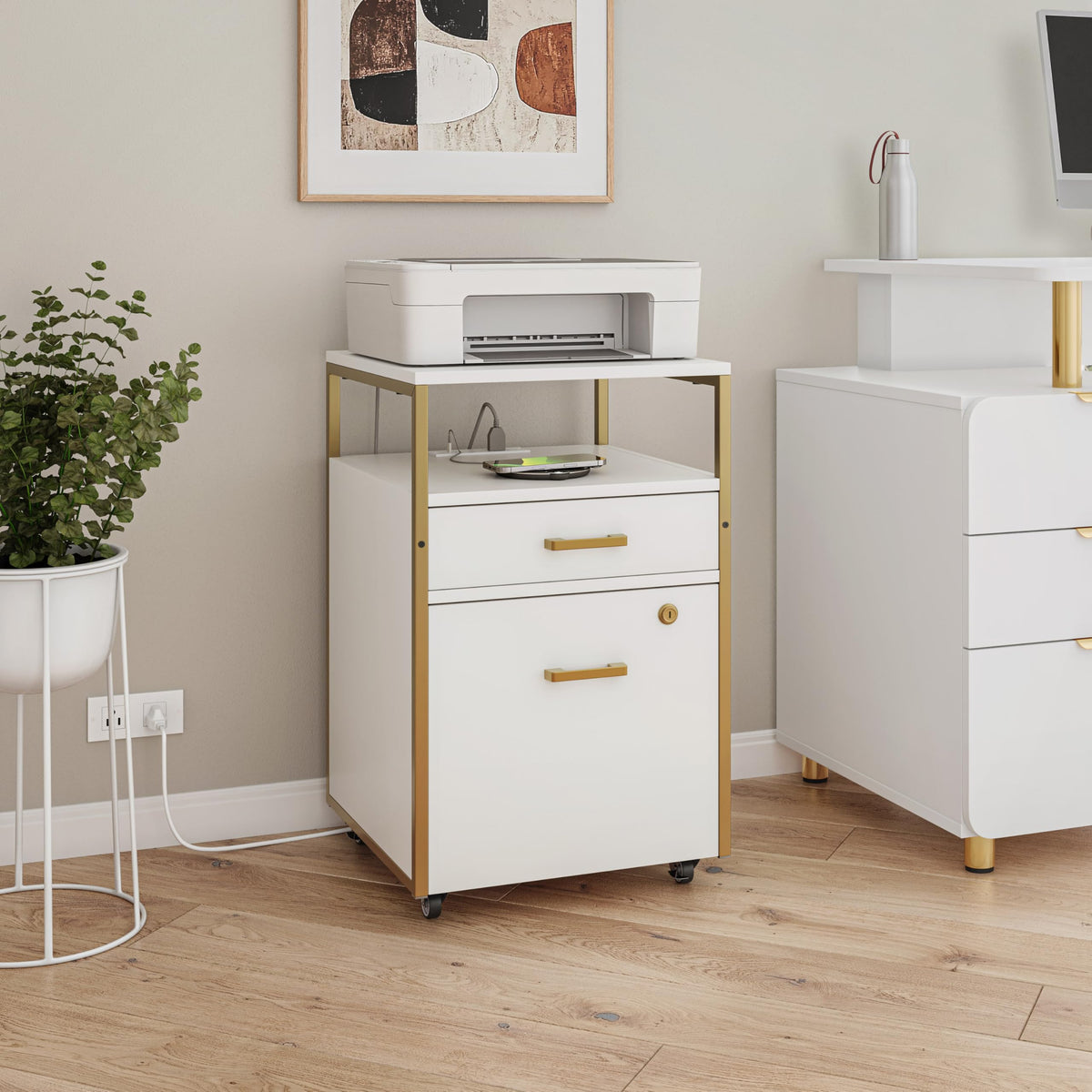 2 Drawer Rolling File Cabinet with Lock X58241