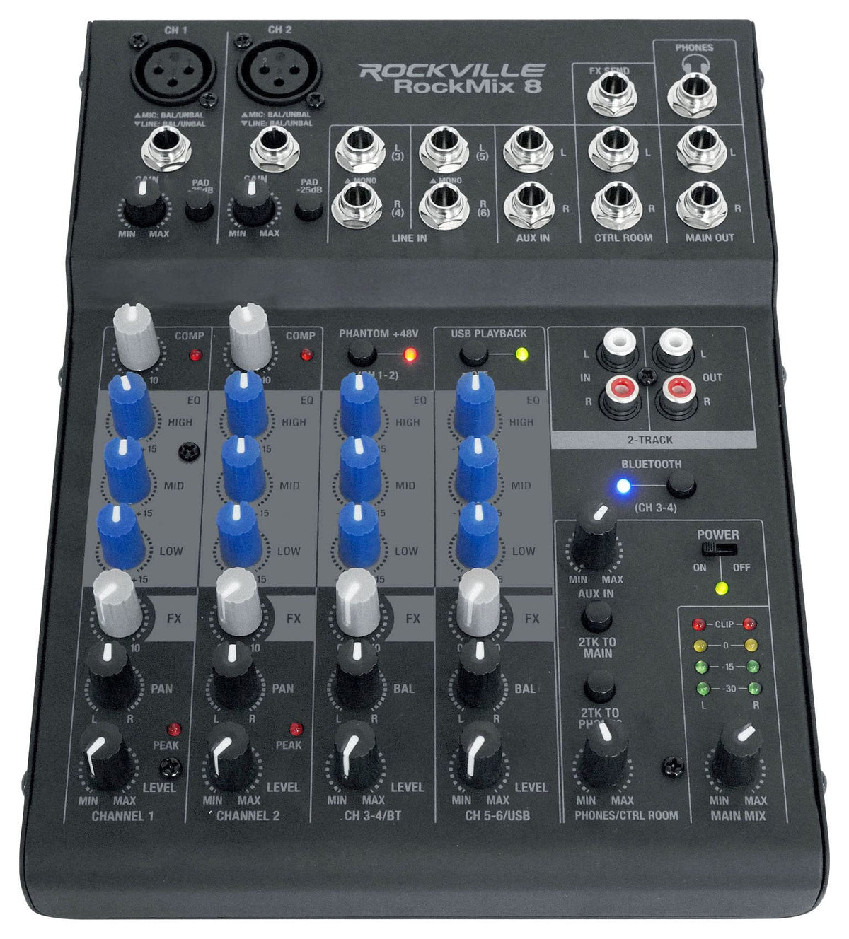 15" Powered PA Speaker Pair with 8 Mixer D648526