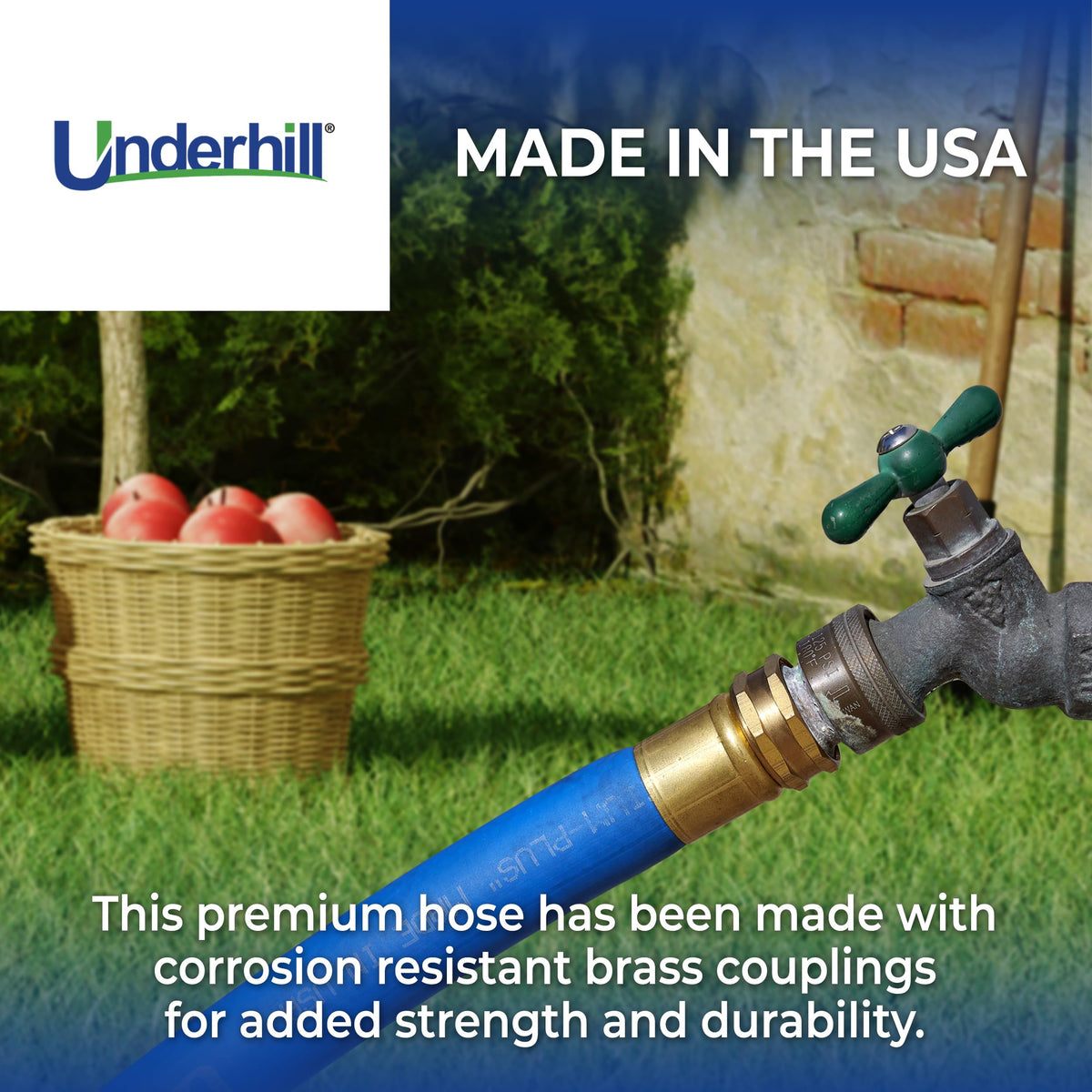 Blue 100 ft Lightweight Flexible Anti-Kink Garden Water Hose I95639