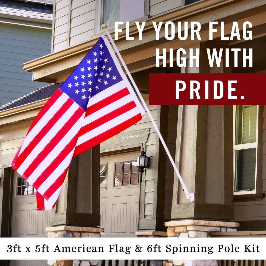 3x5' Flag Pole Kit with Flag and Mount I5588