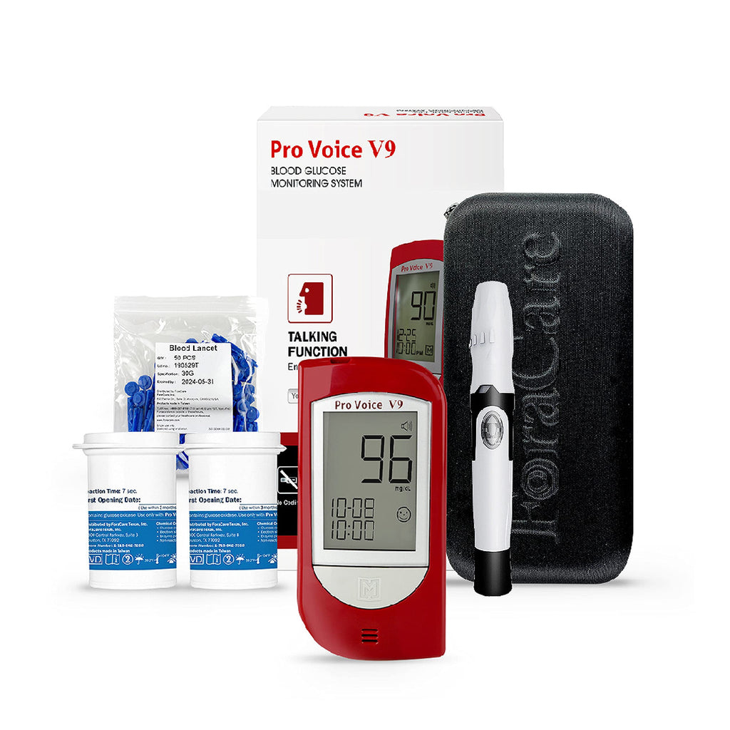 Talking Glucometer Diabetes Testing Kit with 100 Test Strips and 100 Lancets E925134