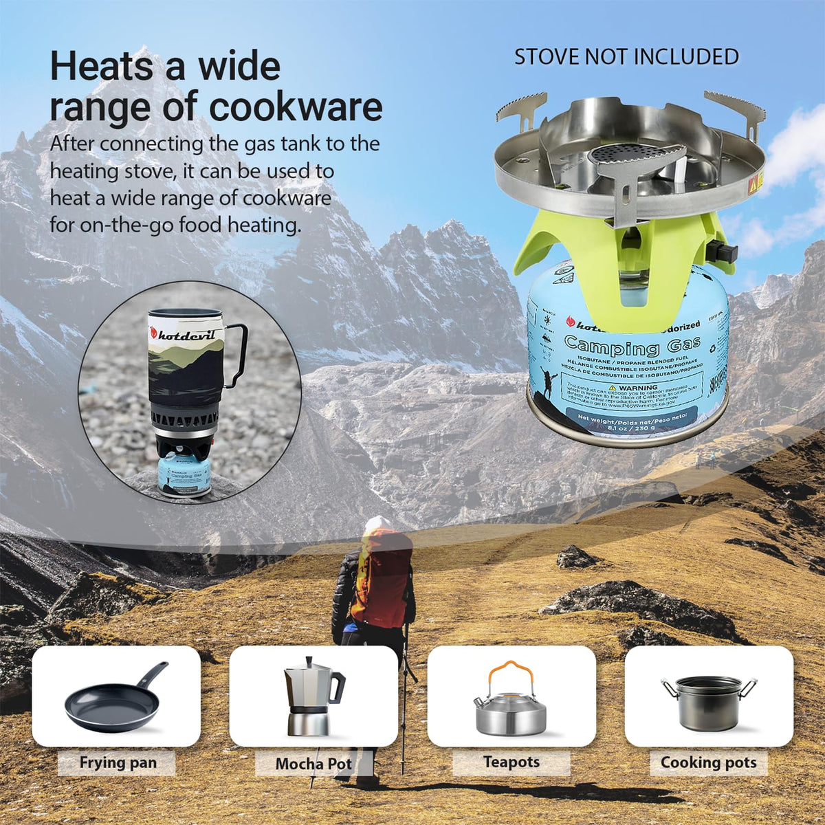 Isobutane Fuel Canister 230 Gram Camping Stove Fuel 8.1oz 4 packs U26071