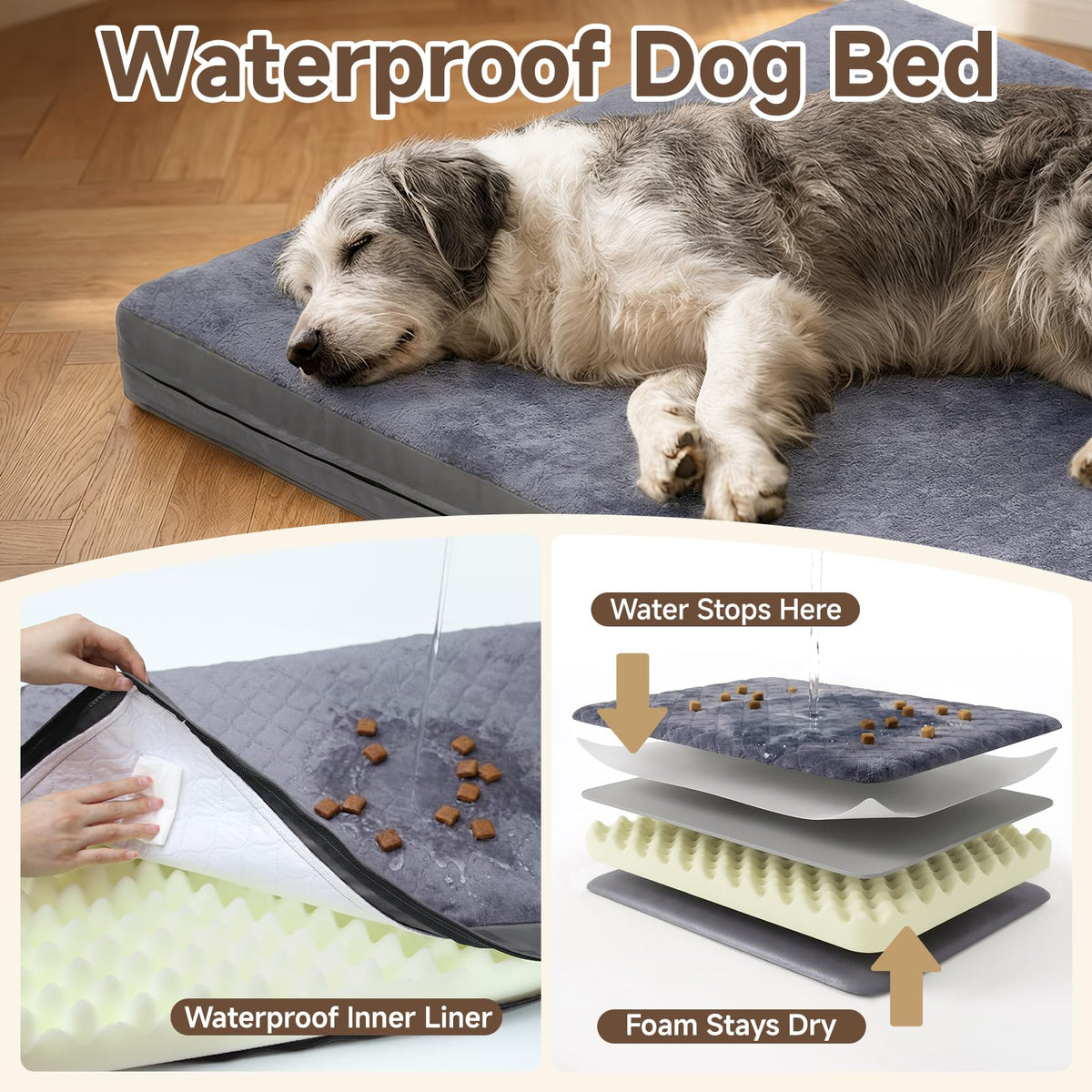 Waterproof Washable Reversible Dog Crate Bed Pad K612