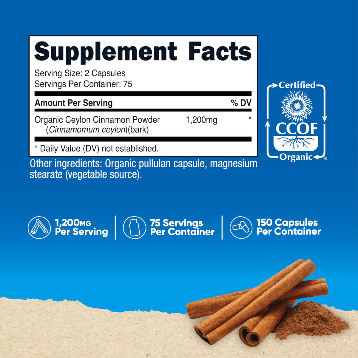 Cinnamon 1,200mg 150 Capsules Z546901