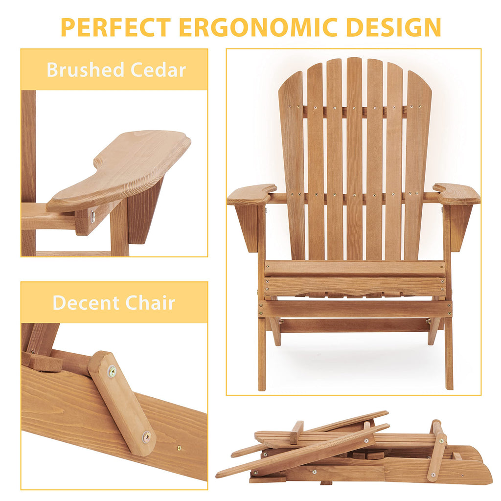 Cedar Folding Adirondack Chair Set of 2 I8079