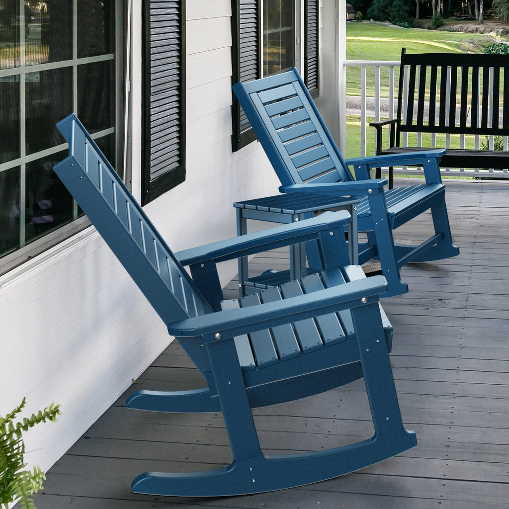 Oversized Outdoor Rocking Chairs Set of 2 Blue J6561