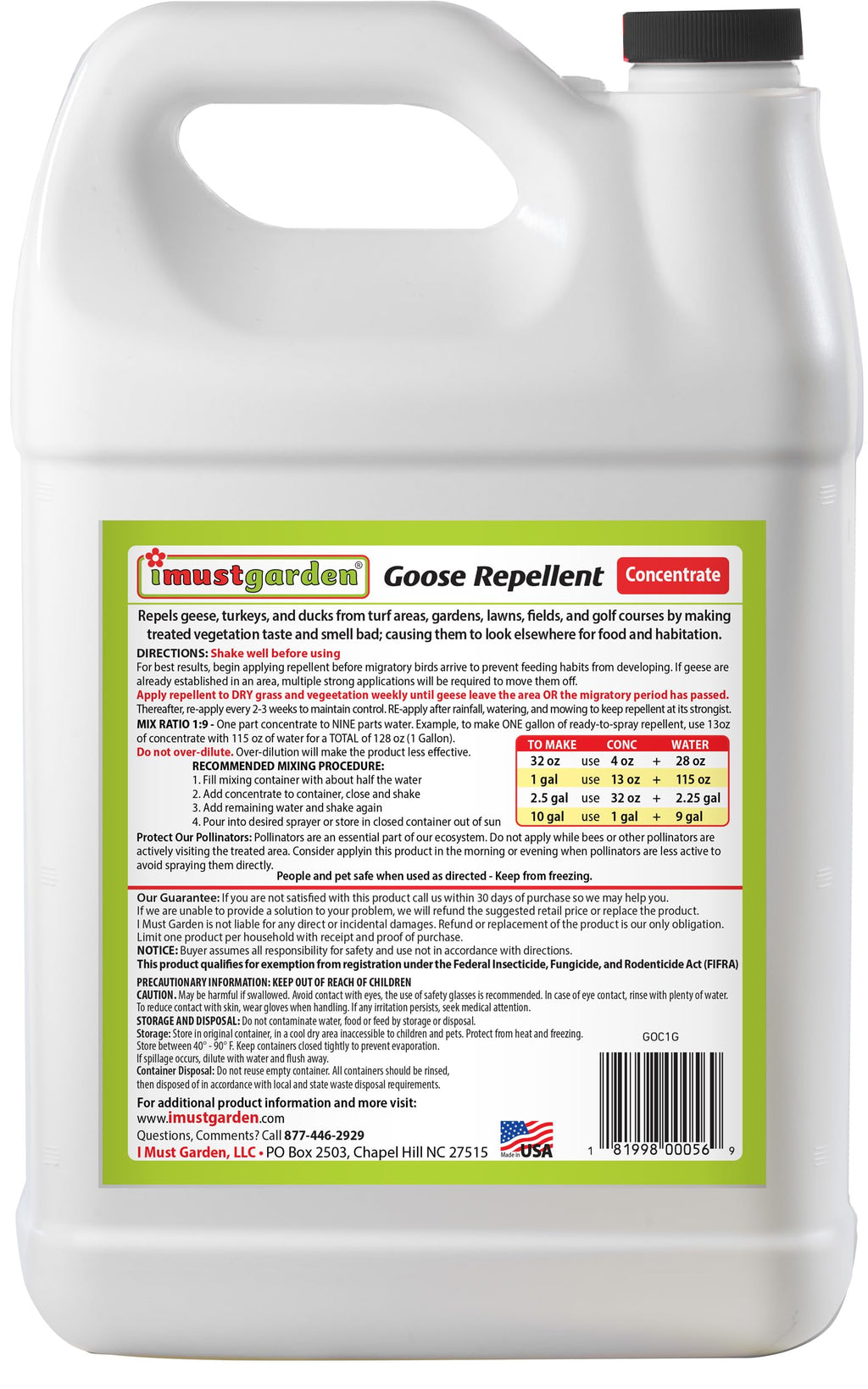 Goose Repellent 1 Gal Concentrate Z927
