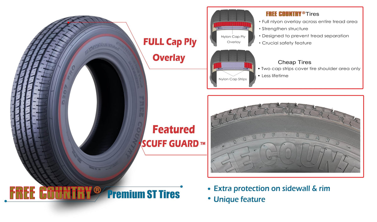 ST205/75R15 Trailer Tires Set of 4 Y29335