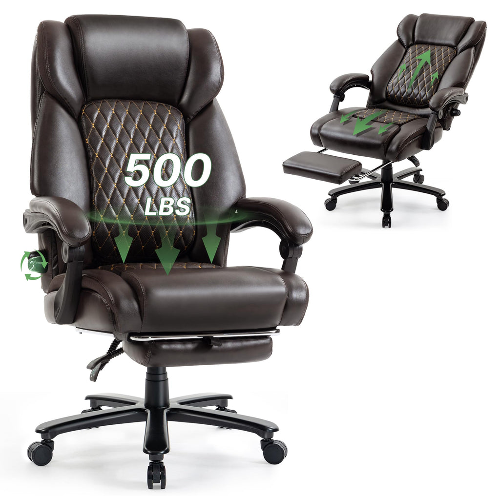 Brown Reclining Executive Office Chair with Footrest R60271