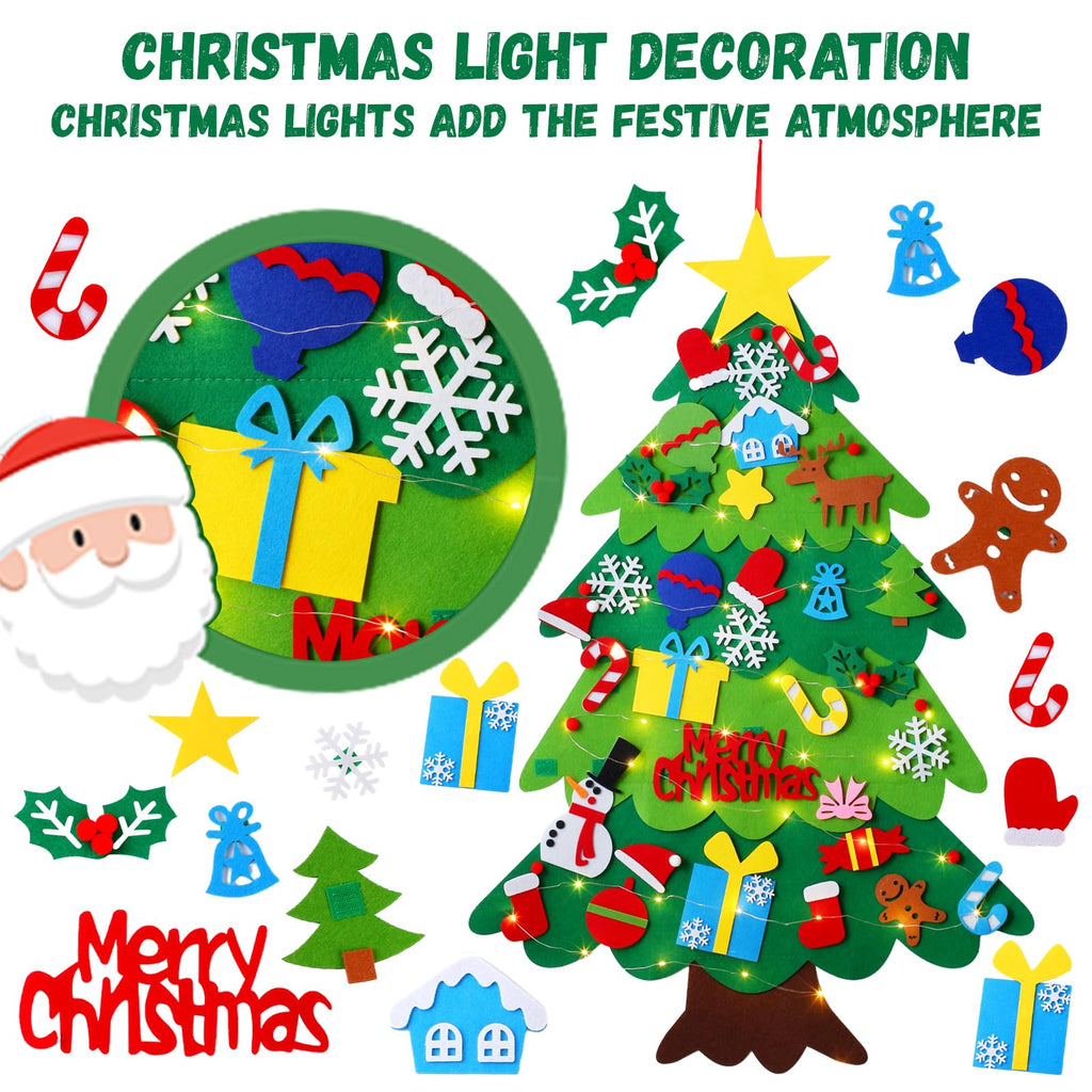 Felt Christmas Tree with 34 Ornaments L79477