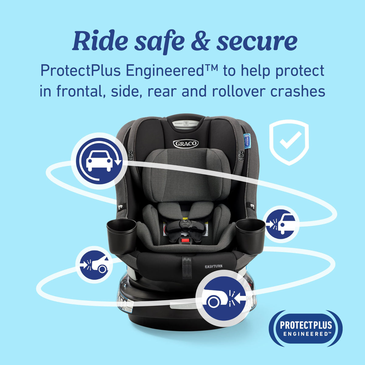 2-in-1 Rotating Convertible Car Seat Y617
