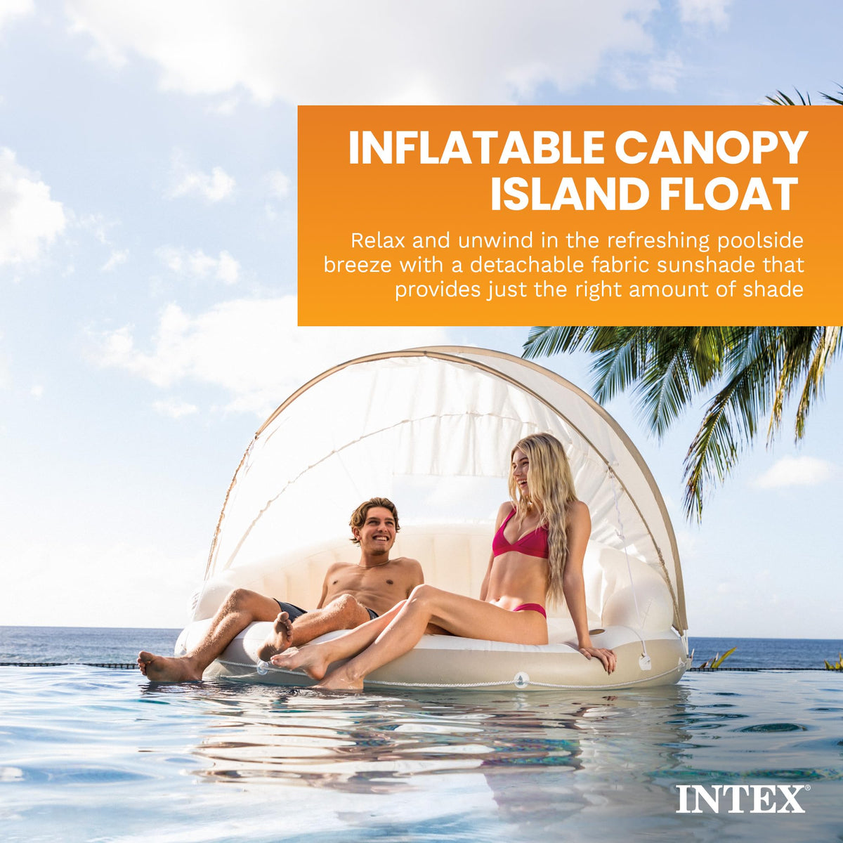 Inflatable Pool Float Lounge with Sunshade Z136