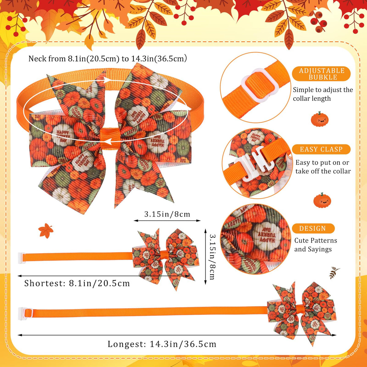 100 Pcs Fall Dog Bow Ties Y1034