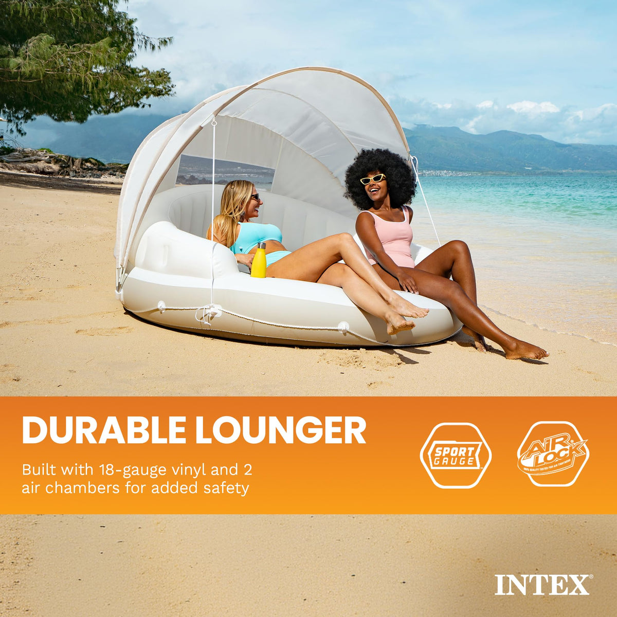 Inflatable Pool Float Lounge with Sunshade Z136