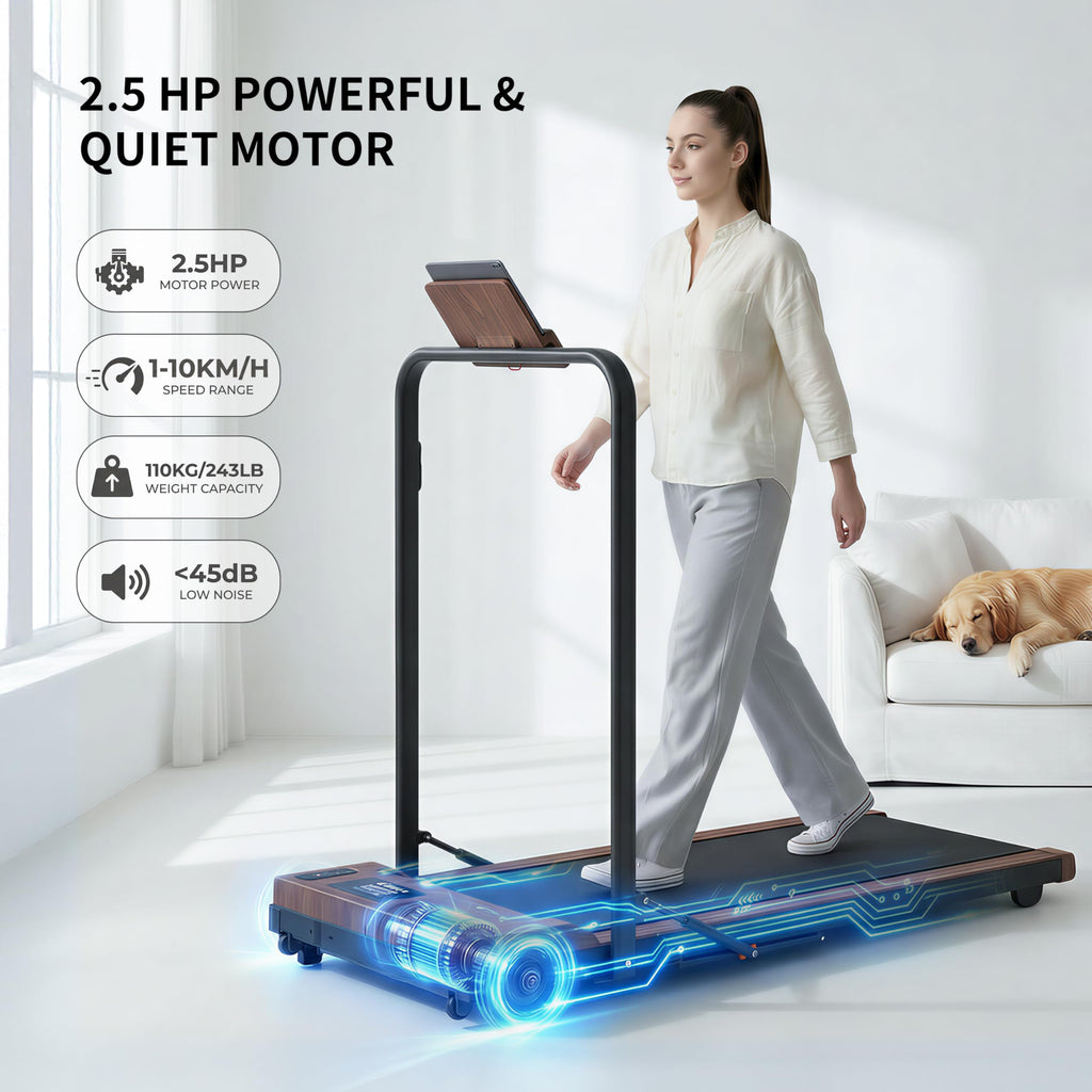 2 in 1 Under Desk Treadmill 2.5HP Portable Treadmill H237