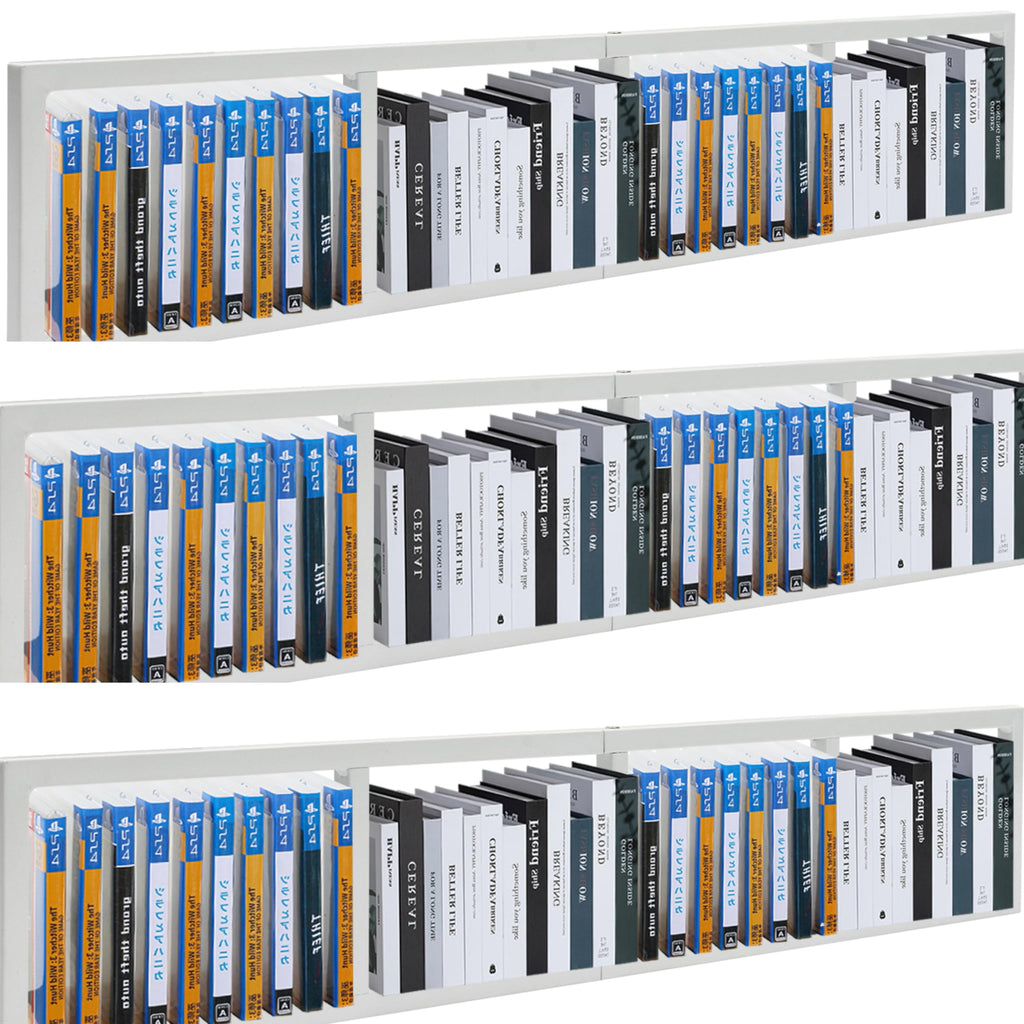34 Inch White Metal CD Storage Shelf B1495