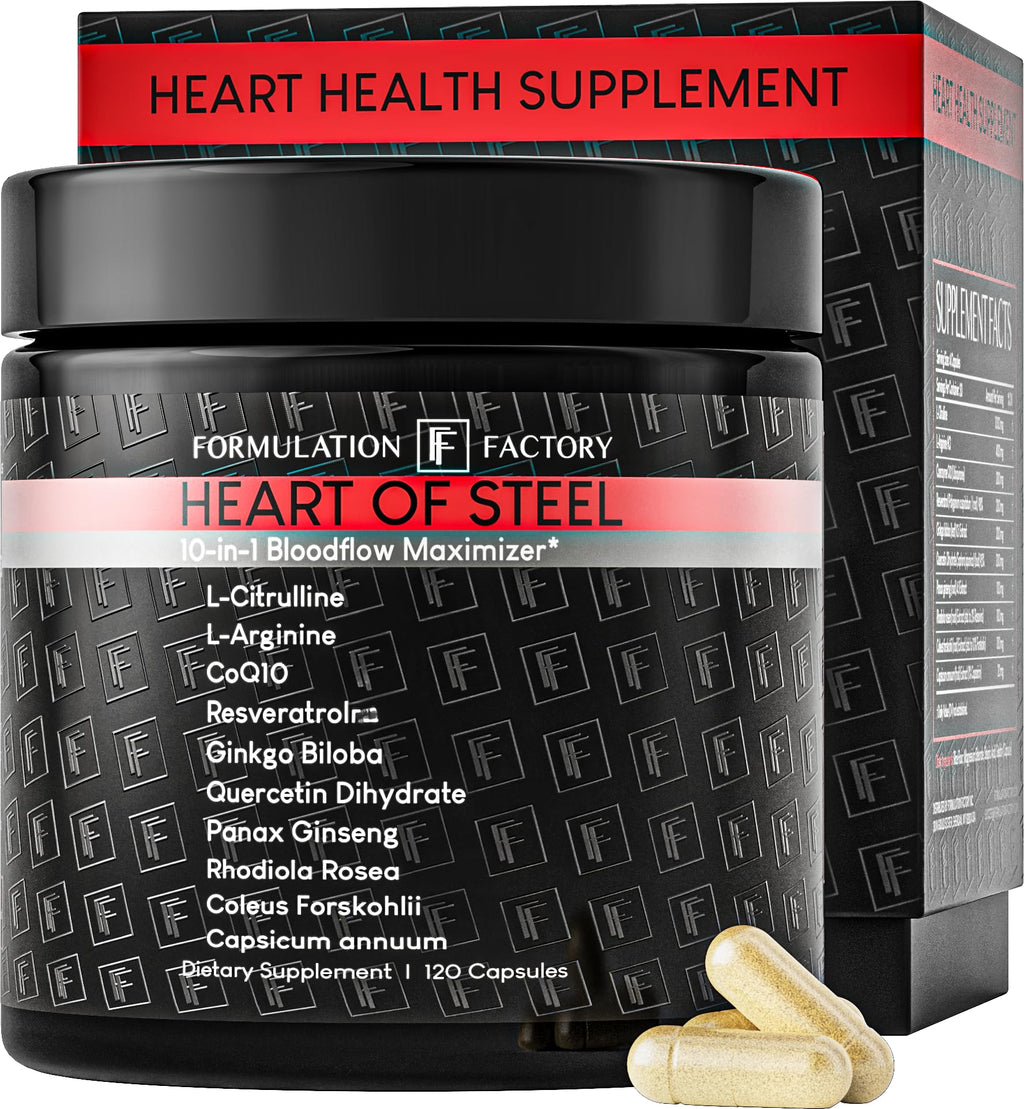 Nitric Oxide Booster with L-Citrulline, L-Arginine, CoQ10 & Resveratrol - 120 Capsules M432491