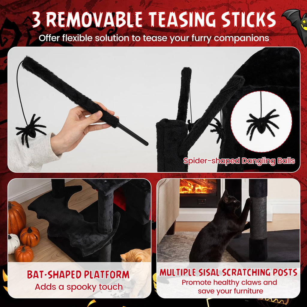 70-inch Multi-Level Black Cat Tree M822