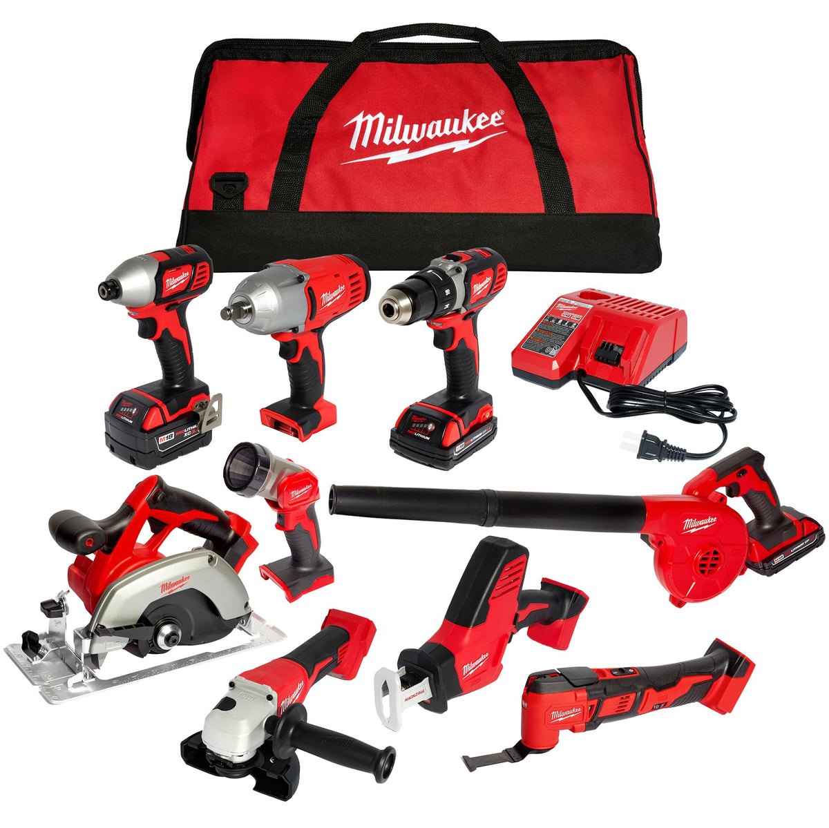 18-Volt Lithium-Ion Cordless 9-Tool Combo Kit with 2-Batteries N84708