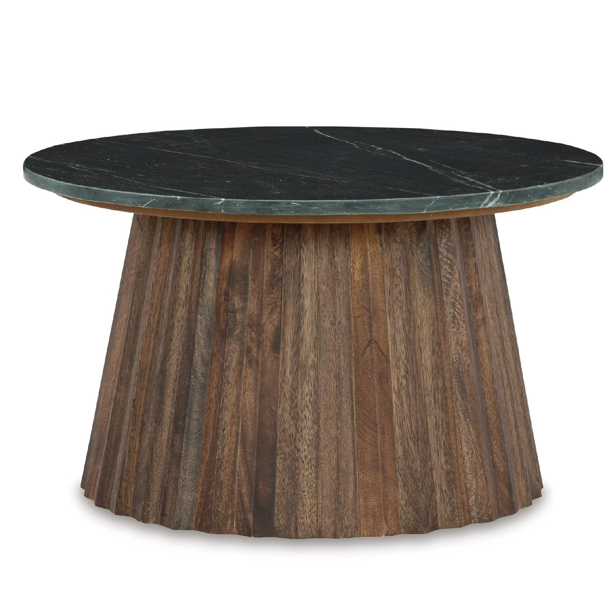 Round Fluted Marble Coffee Table O365