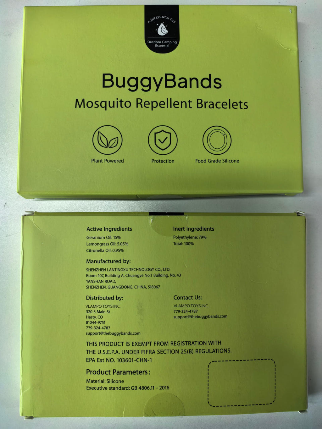 Black 4 Pack Mosquito Repellent Bracelets F795