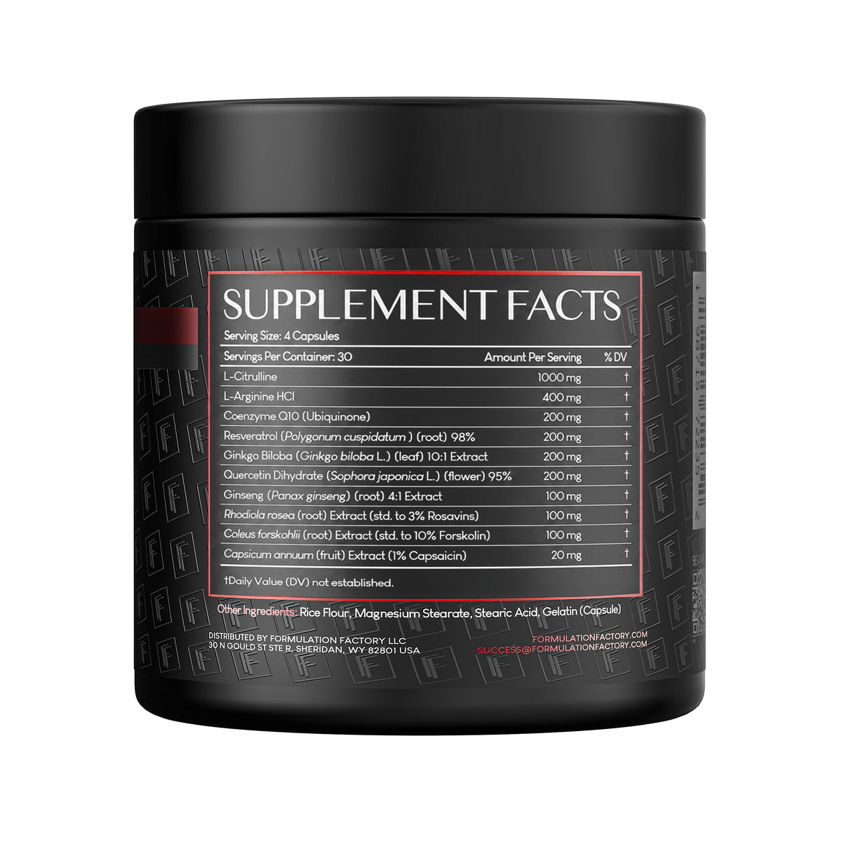 Nitric Oxide Booster with L-Citrulline, L-Arginine, CoQ10 & Resveratrol - 120 Capsules M432491