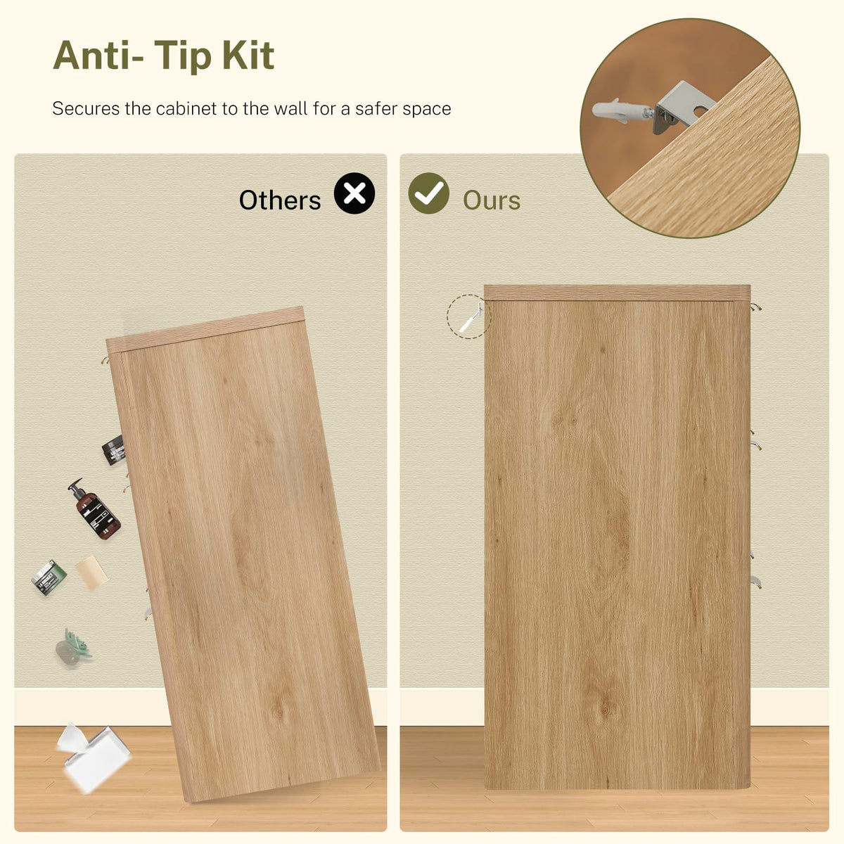 Fluted 6 Drawer Wood Dresser V546164
